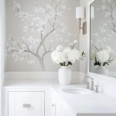Image de Autocollant mural Decords – arbre de style chinois floral, 100 cm