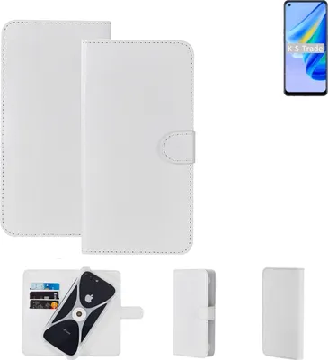 Produktbild von K-S-Trade Handy Hülle Schutz Hülle kompatibel mit Oppo A95 4G Cover Case Bookstyle Bumper weiß 1x