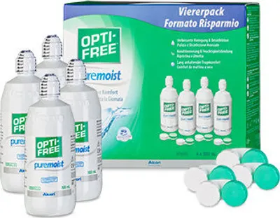 Produktbild von Alcon Opti- Free PureMoist Systempack 4 x 300 ml, 1er Pack (1 x 1.2 l)