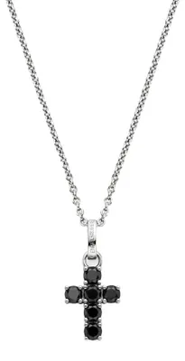 Produktbild von Engelsrufer Kette mit Kreuzanhänger Silber 925 Länge 40 cm ERN-CROSSHOPE-ZIB Zirkonia schwarz