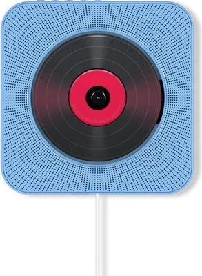 Produktbild von ZELURXX Wandmontierter Bluetooth CD Player, Multifunktionaler Player, USB Buchse, FM, drahtlose Fernbedienung, Kabelzugschalter, 18,9 x 18,9 x 3,7 cm