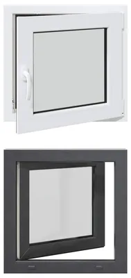 Image de vidaXL Fenêtre de cave RISOR 50 x 50 cm PVC et verre, anthracite
