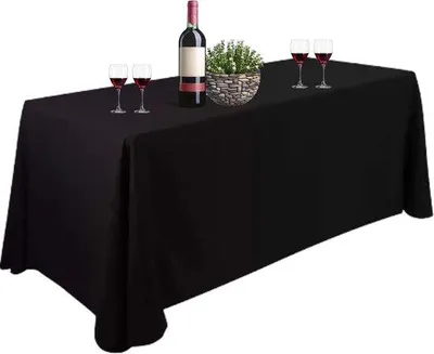 Produktbild von Großes schwarzes Polyester-Tischläufer XXL, maschinell waschbar, für Veranstaltungen, Catering, Hochzeiten, Geburtstage