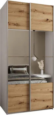 Produktbild von MEBLE KRYSPOL LUX 4 Schrank - 245,5x110x64cm - Weiß, Artisan, Silber