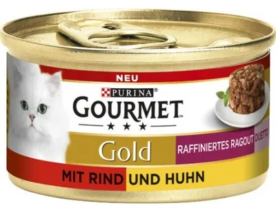 Produktbild von Purina Gourmet Katzenfutter Nass, Rind & Huhn, 85g