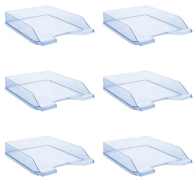 Immagine prodotto di DONAU - Portabiglietti standard trasparente blu / confezione da 6 pezzi - formato A4 / Contenitore per documenti moderno