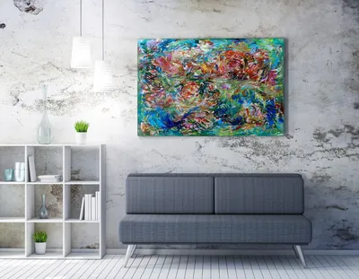 Produktbild von Wallity, WY332 (70 x 100), Dekorative Leinwandmalerei, Mehrfarbig, 50 % BAUMWOLLE / 50 % POLYESTER, 70 x 100 cm