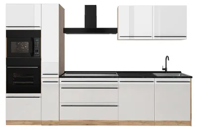 Imagen del producto de Mueble de cocina Vicco R-Line Blanco alto brillo/Roble dorado 310 cm encimera Antracita, Model 66449