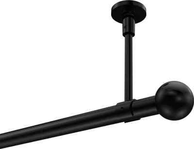 Produktbild von Interdeco Gardinenstange / Vorhangstange Schwarz, Typ Sonette Luino (Kugel) ohne Ringe, Deckenmontage, 20 mm Ø 1-läufig, 540 cm