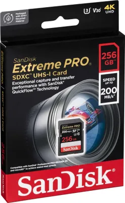 Zdjęcie produktu dla SanDisk Extreme Pro SDXC 256GB UHS-I C10 U3 V30