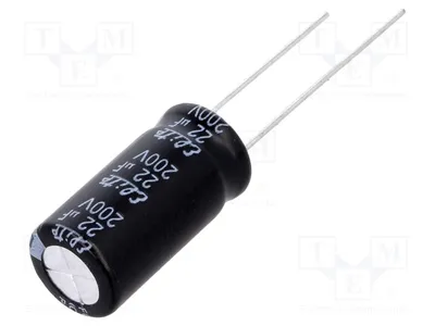 Produktbild von 10x Kondensator: elektrolytisch Ø10x20mm 200VDC THT 22uF ±20% PF2D220MNN1020 Elekt