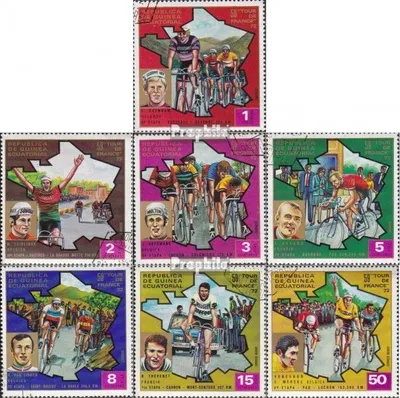 Produktbild von Briefmarken Äquatorialguinea 1973 Mi 259-265 (kompl.Ausg.) gestempelt Tour de France