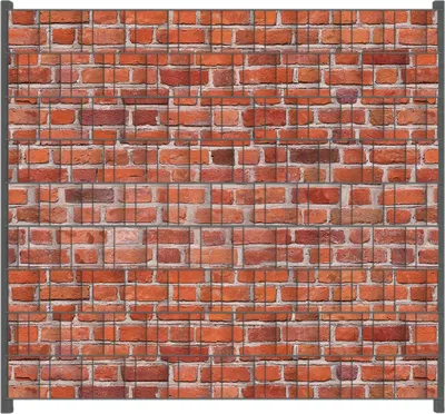 Produktbild von Wallario Zaunsichtschutz mit Motiv Rote Ziegelsteinwand - Backsteine für Ein- und Doppelstabmatten Zäune in der Größe 200 x 180 cm