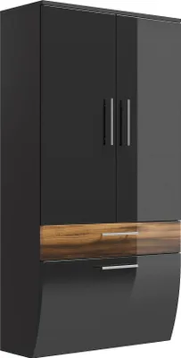 Produktbild von Posseik Hochschrank anthrazit-walnuss, Salona (B x T x H) 70 x 134,5 x 30 cm, 5609 85