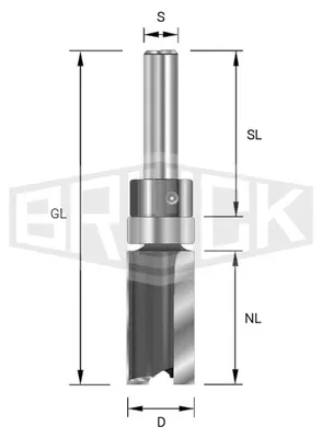 Immagine prodotto di Fresa a filo Brück HW D=12,7 mm NL=25 mm GL=62 mm S=8 mm | 2821272503