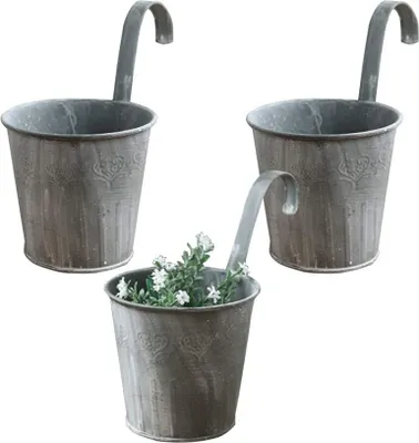 Produktbild von 3er Set Hängender Wand Blumentopf Balkon hängend Balkontopf Pflanztopf zum hängen Übertopf zum aufhängen