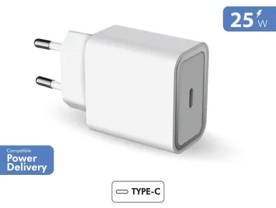 Zdjęcie produktu dla Force Power, ładowarka sieciowa USB-C Power Delivery 25 W, biała