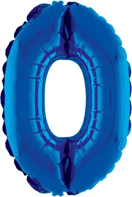Produktbild von XXL Zahlen Folienballon 100 cm - Blau Zahl: 0