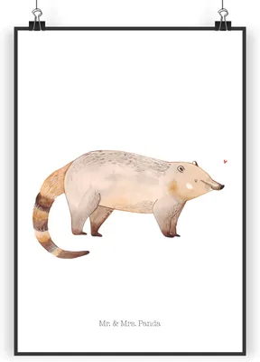 Produktbild von Mr. & Mrs. Panda Bild Nasenbaer DIN A5 - Weiß - Geschenk, Lustige Sprüche, Rüsselbär, Wandschmuck, Wandbild, Nasenbären, Nasenbär, Bär, Kunstdruck, wanddeko, drucke