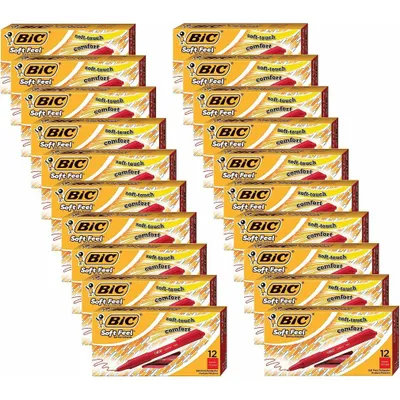 Obrázek produktu pro BIC 837399, Spona, Zasouvací propiska se sponou, Červená, 12 kusů