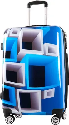 Produktbild von Motivkoffer Blau Karo Hartschalen Reisekoffer 4 Rollen Trolley 65 cm Bowatex