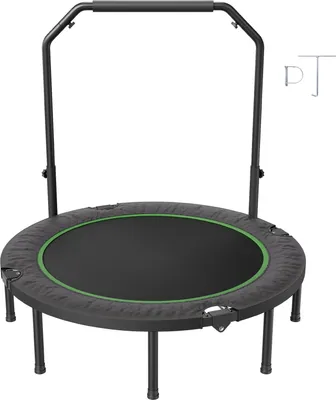 Immagine prodotto di SucceBuy Mini trampolino pieghevole, rimbalzatore fitness da 52 pollici, carico massimo 204 kg, stabile e silenzioso, impugnatura in schiuma regolabile a 4 livelli, per allenamento in casa/giardino