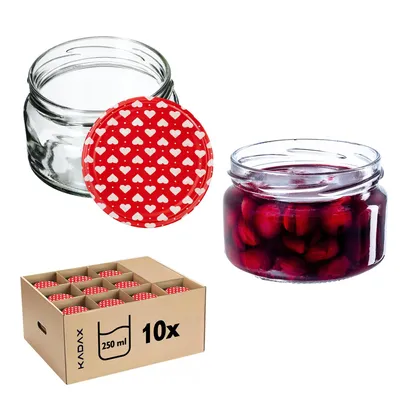 Produktbild von KADAX kleine Einmachgläser 250 ml, Marmeladengläser mit Deckel, Luftdichte Gläschen zum Verschenken