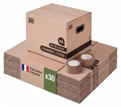 Productafbeelding van Elzusha - Verhuisdozen met Handvatten 40x30x30 cm - Set van 30 Stuks