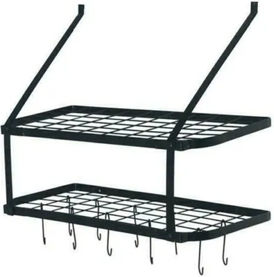 Image de Fixation murale casserole et pan rack support crochet accrocher cuisine ustensiles de cuisine organisateur étagère