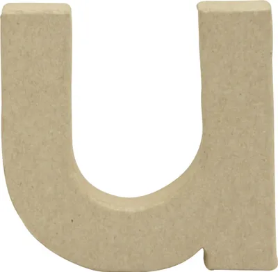 Produktbild von Décopatch 5x Pappmaché Kraft, Buchstabe u 1,5x8,5x8,5cm Kartonbraun AC833C