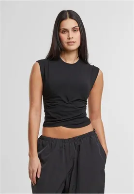 Produktbild von Urban Classics Top Damen Ladies Cropped Wrapped Top schwarz M