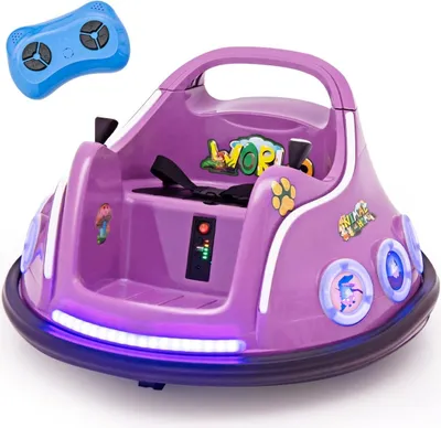 Produktbild von 12V Kinder-Autoscooter, 360°-Drehung, Musik & Fernbedienung, Lila