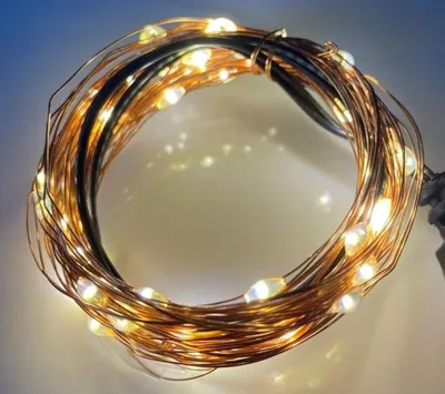 USB-Lichterkette, warmweiß, 50 LEDs, 4,6 m, formbarer Kupferdraht