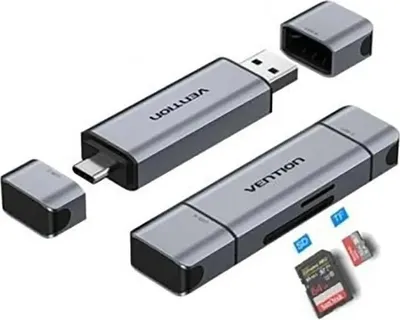 Image de Vention CLKB0/ Lecteur de cartes externe/ USB 3.0 et USB Type-C