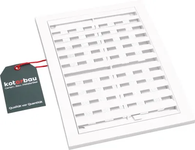Immagine prodotto di Griglia di ventilazione KOTARBAU® 180 x 250 mm Griglia di scarico in plastica con zanzariera Griglia terminale Griglia rettangolare bianca Griglia a feritoia Aria di scarico Griglia di mandata Ventilatore