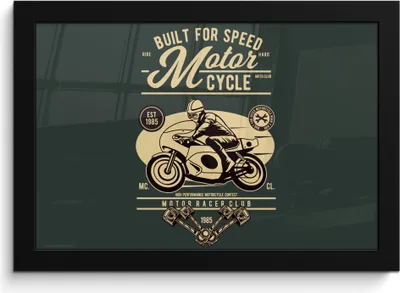 Produktbild von MuchoWow® MuchoWow® Gerahmtes Poster Mancave - Motorrad - Vintage - Zitate 30x20 cm - Poster mit zchwarzem Bilderrahmen - Kunstdruck - Bild-Poster