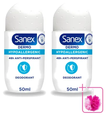 Obrázek produktu pro 2 x Deodorant Sanex Dermo Protector, roller – hypoalergenní – 50 ml – balení po 2 kusech