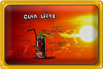 Produktbild von Blechschild Cuba 30x20cm Libre Sonne Cocktail