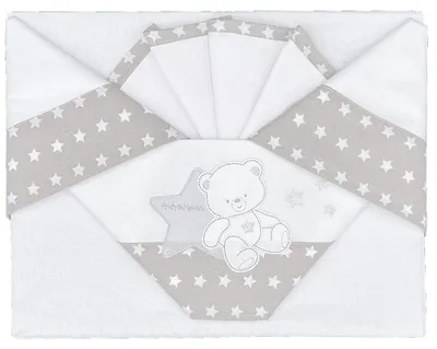 Productafbeelding van Solidchoice - Baby Beddengoedset, 3-delig, Grijs, Voor Wieg