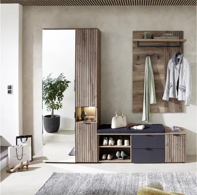 Produktbild von Garderobe Flurmöbel Garderobenprogramm Komplett Set Diele "Lydias I" (3-teilig)