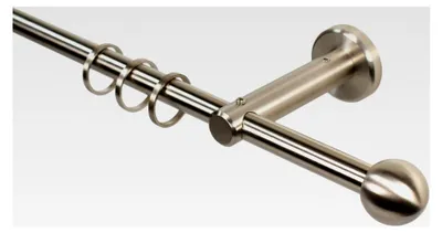 Produktbild von Gardinenstange aus Edelstahl 12 mm mit Kugel-Endstück, 200 cm