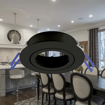 Obrázek produktu pro Zapuštěné bodové svítidlo GU10 zapuštěný rám otočný Ø68 mm vrtaný otvor hliník včetně patice GU10 pro LED žárovky kulatý černý