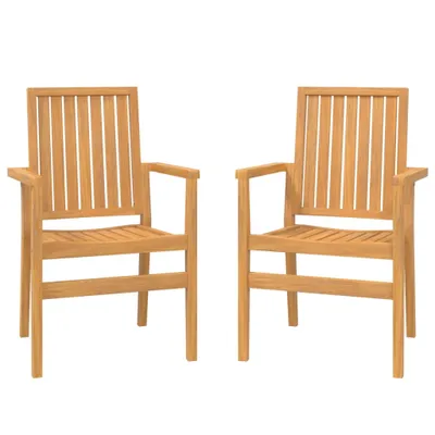 Zdjęcie produktu dla vidaXL Krzesła ogrodowe sztaplowane 2 szt. 56,5x57,5x91 cm lite drewno tekowe