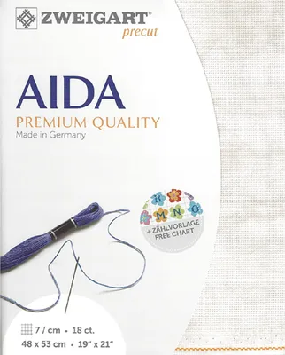 Productafbeelding van AIDA Zweigart, voorgesneden, 18 ct. Fijne AIDA, Vintage 3793, kleur 1079, dunne kwaliteit, teldoek voor kruissteek, 48x53 cm
