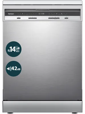 Produktbild von homeX DWFS601442A-S Geschirrspüler 60 cm, Spülmaschine freistehend - 14 Maßgedecke, 9 Programme, AquaStop, Unterbaufähig