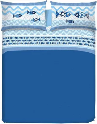 Obrázok produktu pre Sada posteľnej bielizne zo 100 % bavlny, 180 x 200 cm, modrá
