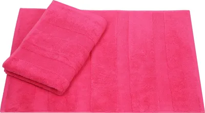 Produktbild von Betz 2 Stück Badvorleger 50x70 cm DELUXE Badematte Badteppich Duschvorleger 100% Baumwolle 680g/m²  Farbe: fuchsia