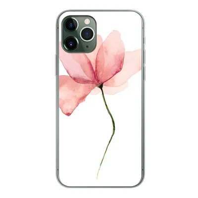 Produktbild von MuchoWow® Handyhülle Schutzhülle Hülle für iPhone 11 Pro Blumen - Aquarell - Rosa Silikon Softcase Handy Hülle - Handy