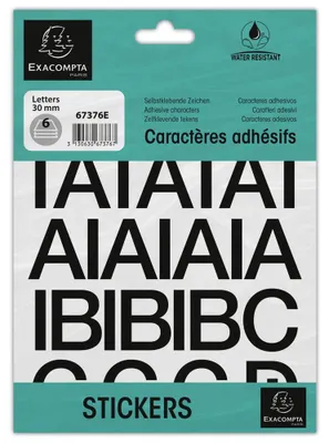 Image de EXACOMPTA Lettres autocollantes A-Z 30 mm noir