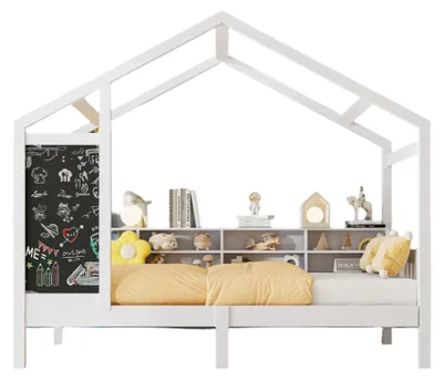 Immagine prodotto di Letto a casetta - Letto per bambini - Letto per bambini piccoli - Casetta-letto - Struttura a listelli - 90x200 cm - Legno di pino